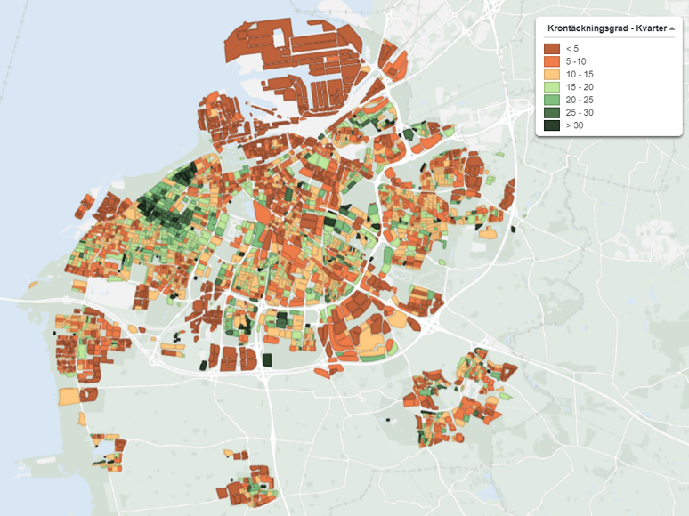 Crown coverage city block level